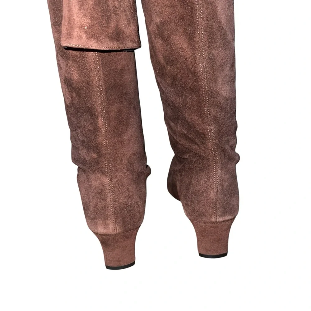 NEW NIB STAUD Wally Over The Knee Boots In Mahogany Brown Suede